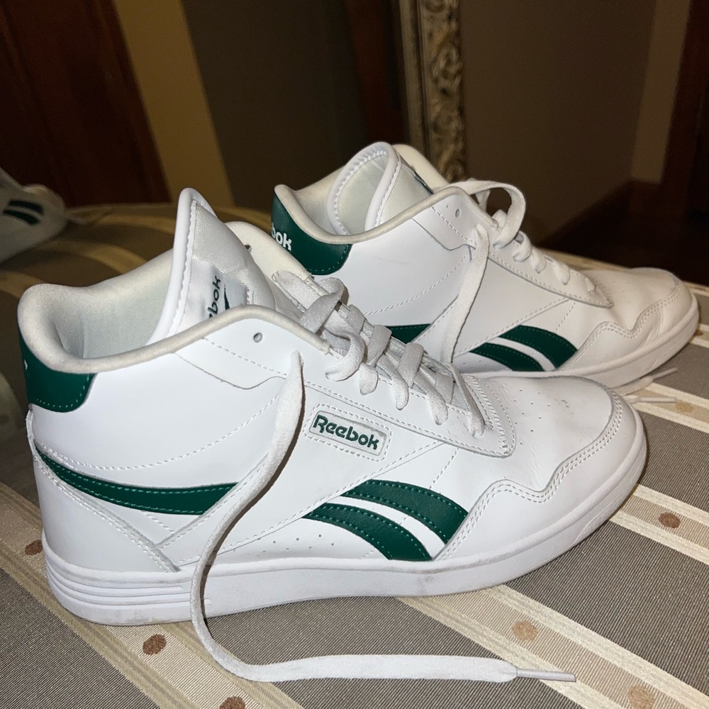 Reebok Classic White and Green Sneakers